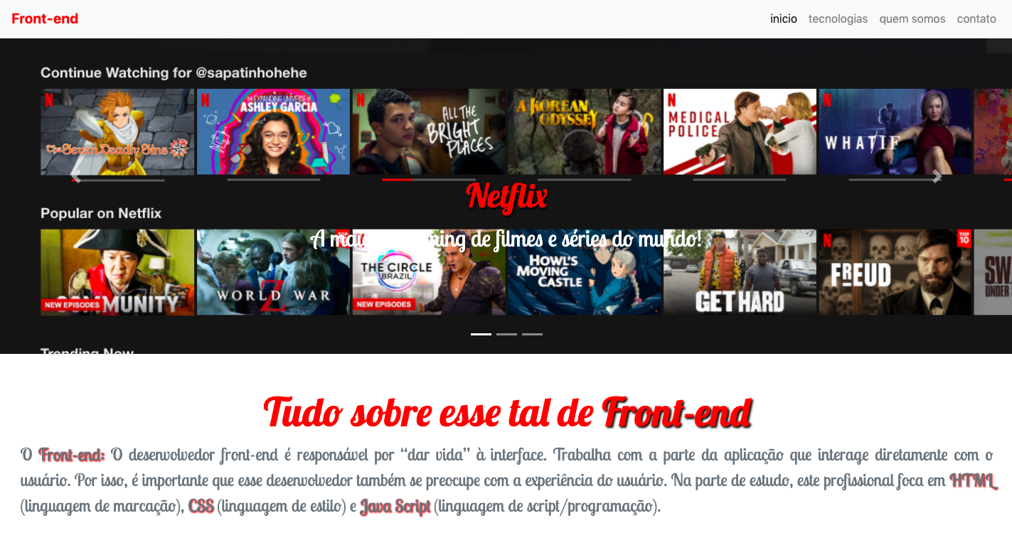 Imagem de uma Land Page