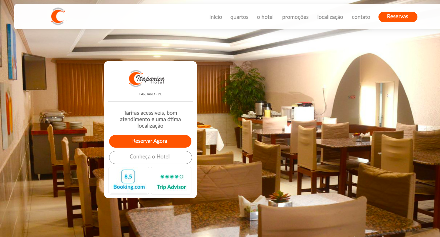 Imagem de uma pagina HTML de um hotel